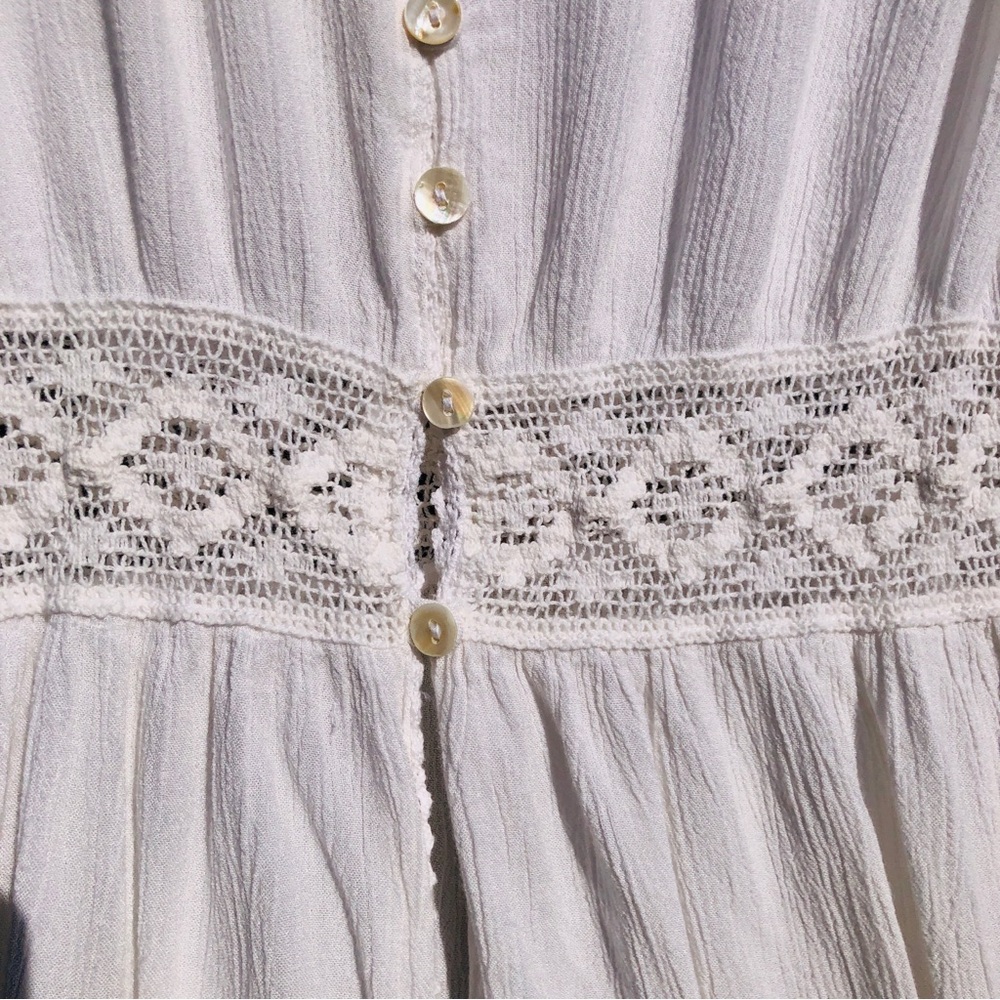 FOREVER 21 white long dress beach coverup S lace - Picture 3 of 8